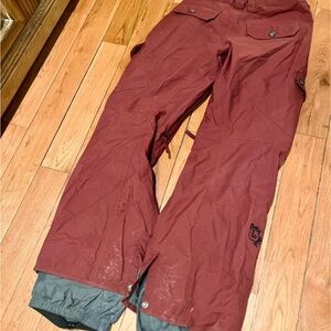 Burgundy Burton Snow Pants